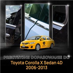 Listwy pod szyby boczne Toyota Corolla Sedan X E140 4D 2006-2013 stal