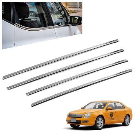 Lower side window trims for Ford Fusion I (JU2) 2002-2012 | Chrome steel