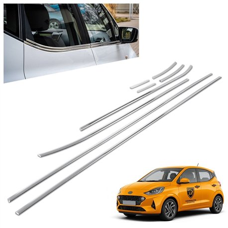 Lower side window trims for Hyundai i10 Hatchback III AC3 2020-2025 steel