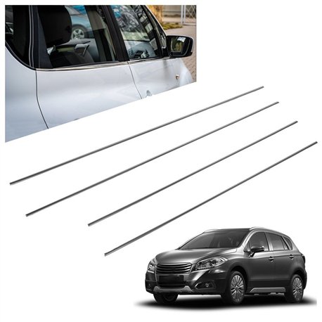 Lower side window trims for Suzuki SX4 S-Cross I JY PRE-FL 2013-2021 steel
