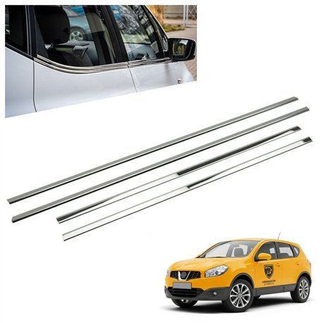 Lower side window trims for Nissan Qashqai+2 I J10 NJ10 2008-2014 steel