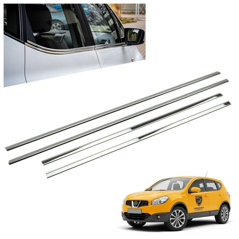 Lower side window trims for Nissan Qashqai+2 I J10 NJ10 2008-2014 steel