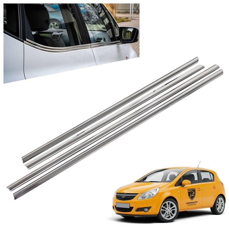 Listwy pod szyby boczne Opel Corsa Hatchback D 5D 2006-2014 | stal