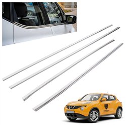 Lower side window trims for Nissan Juke I (F15) 2010-2019 | Chrome steel