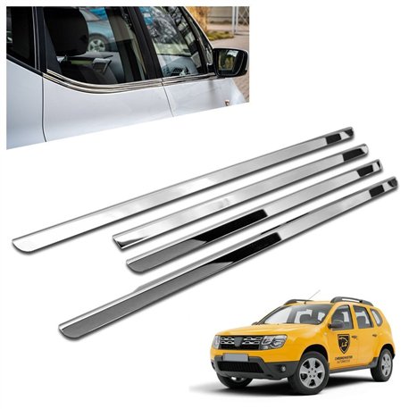 Lower side window trims for Dacia Duster I (HS) 2010-2017 | Chrome steel