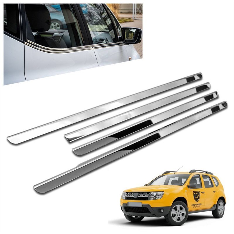 Lower side window trims for Dacia Duster I (HS) 2010-2017 | Chrome steel