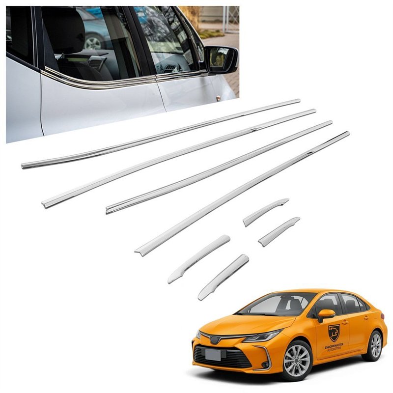 Listwy pod szyby boczne Toyota Corolla Sedan XII E210 4D 2019-2025 stal