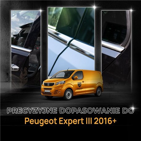 Lower side window trims for Peugeot Expert III (V) 2016- | Chrome steel