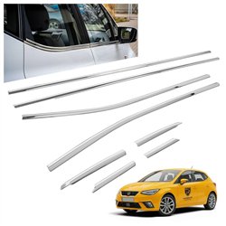 Listwy pod szyby boczne do SEAT Ibiza Hatchback V 5D 2017- stal