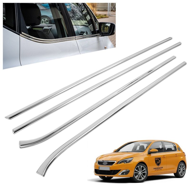 Listwy pod szyby boczne Peugeot 308 Hatchback II T9 5D 2013-2021 stal