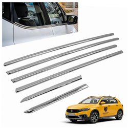 Lower side window trims for Fiat Egea Cross I (356) 2020- | Chrome steel
