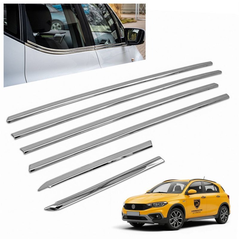 Lower side window trims for Fiat Egea Cross I (356) 2020- | Chrome steel