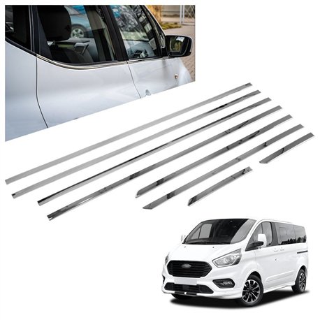 Listwy pod szyby boczne Ford Tourneo Custom I V362 L1 SWB 2012-2023 stal