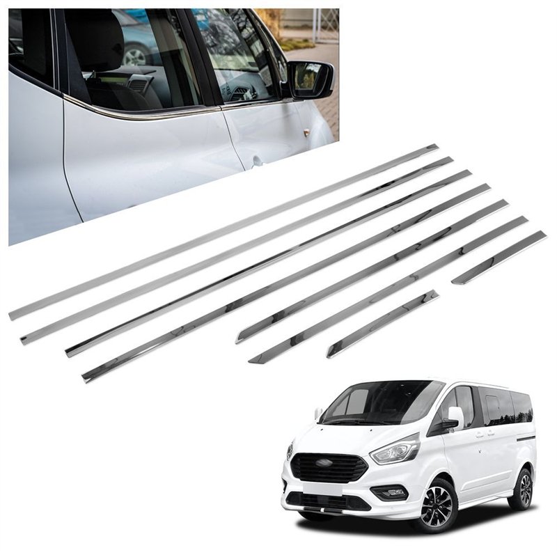 Listwy pod szyby boczne Ford Tourneo Custom I V362 L1 SWB 2012-2023 stal