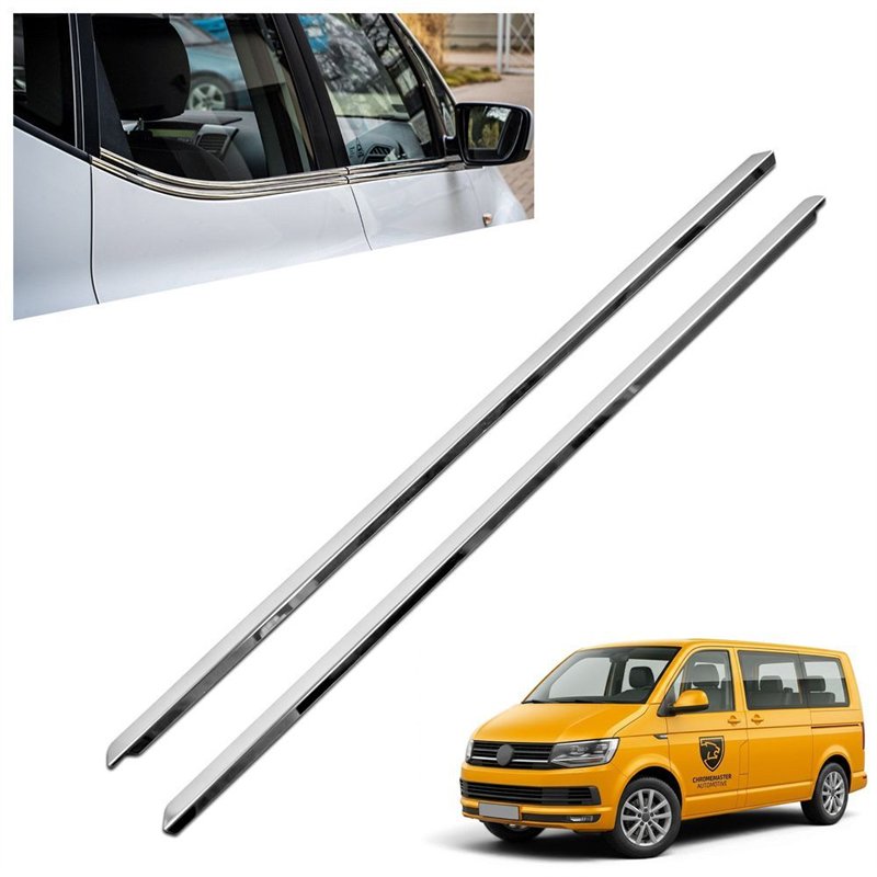 Listwy pod szyby boczne Volkswagen VW Multivan (T6) 2015-2019 | stal