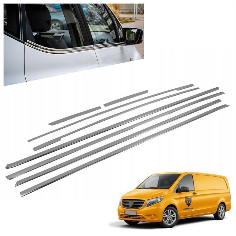 Listwy pod szyby boczne do Mercedes Vito (W447) 2014- stal