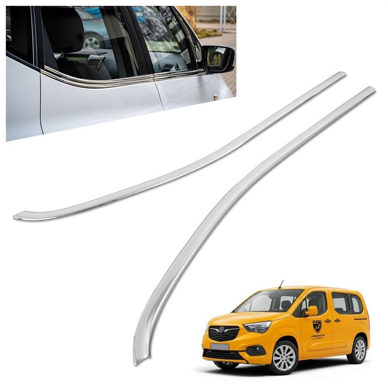 Listwy pod szyby boczne do Opel Combo E (K9) 2018- | Chrom stal