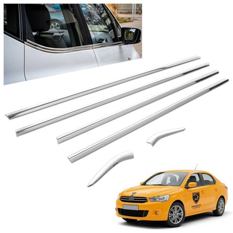 Listwy pod szyby boczne Citroen C-Elysee Sedan II 2012-2020 | stal