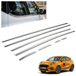 Listwy pod szyby boczne do Ford Puma II (J2K) 2020- | Chrom stal