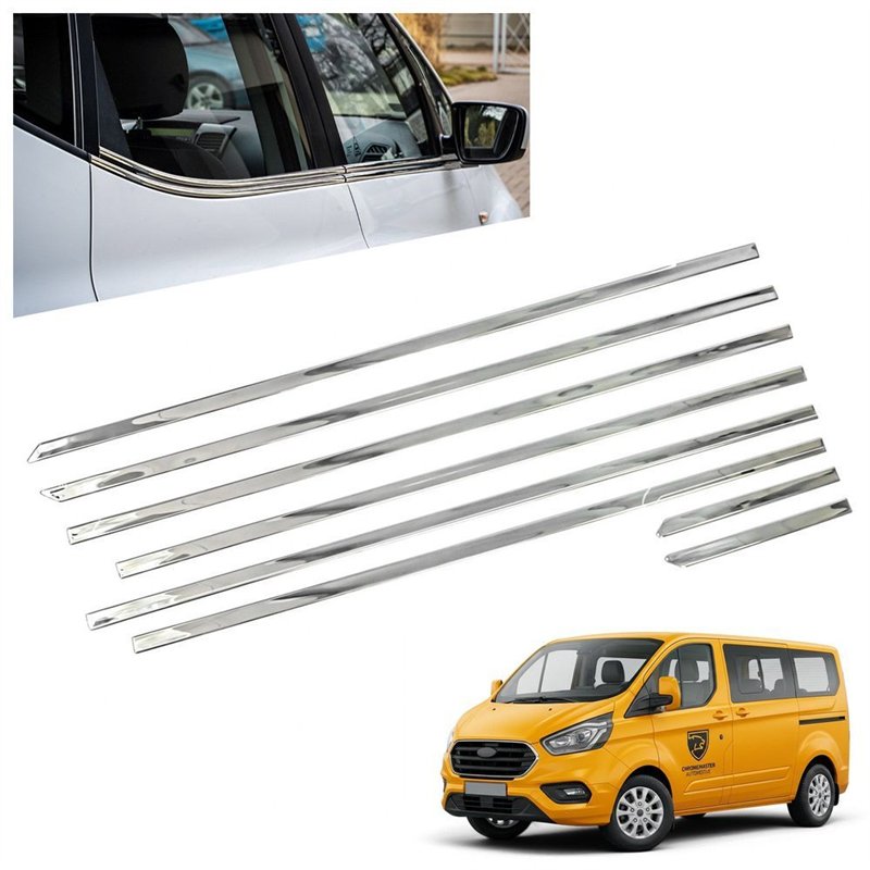 Listwy pod szyby boczne Ford Tourneo Custom I V362 L2 LWB 2012-2023 stal