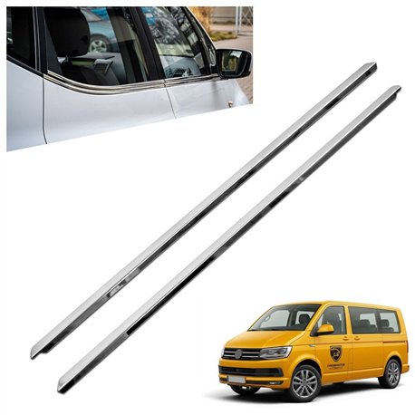 Listwy pod szyby boczne Volkswagen VW Multivan 2019-2022 | stal
