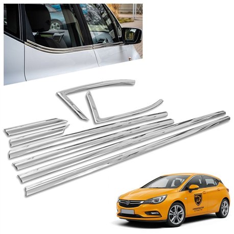 Listwy pod szyby boczne Opel Astra Hatchback K 5D 2015-2021 | stal