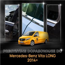 Lower side window trims for Mercedes Vito W447 L2 LWB 2014- Chrome steel