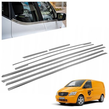 Listwy pod szyby boczne do Mercedes Vito (W447) 2014- stal