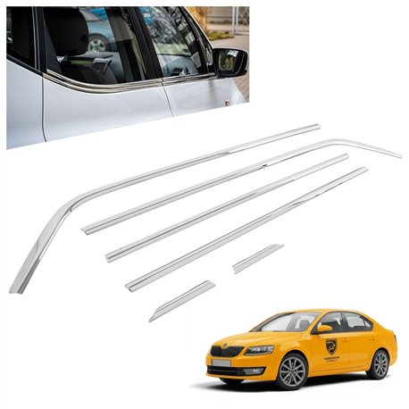 Listwy pod szyby boczne Skoda Octavia Liftback III 2013-2019 | stal