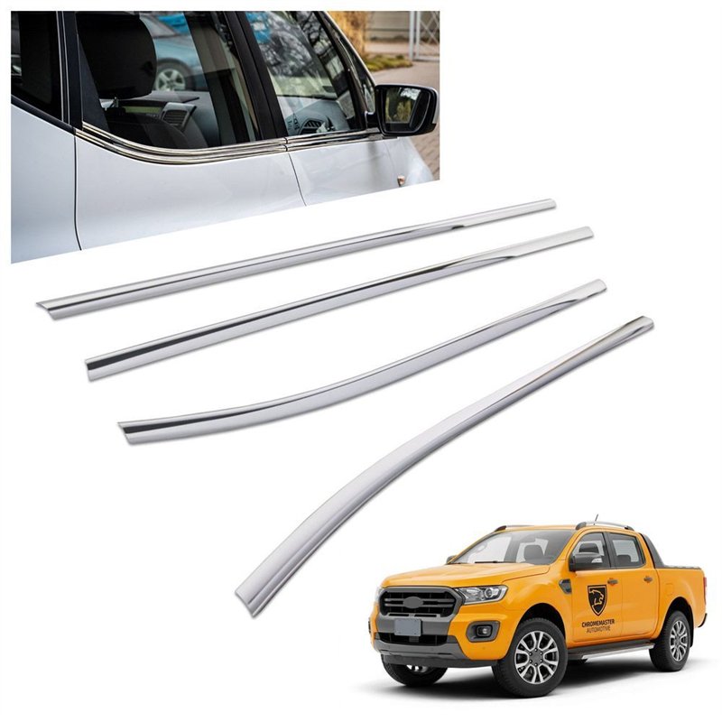 Listwy pod szyby boczne Ford Ranger III T6 2AB P375 FL 2019-2023 stal