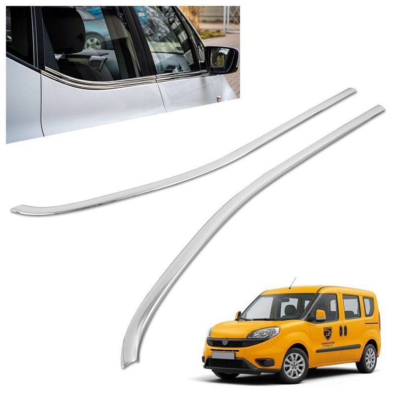 Listwy pod szyby boczne do Fiat Doblo III (510/511) 2022- | stal