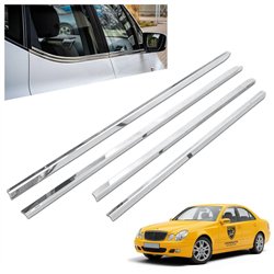 Listwy pod szyby boczne Mercedes E-Klasa Sedan W211 4D 2002-2009 stal