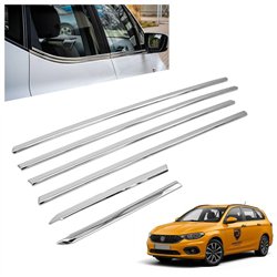Lower side window trims for Fiat Egea Station Wagon II 356 2016- steel