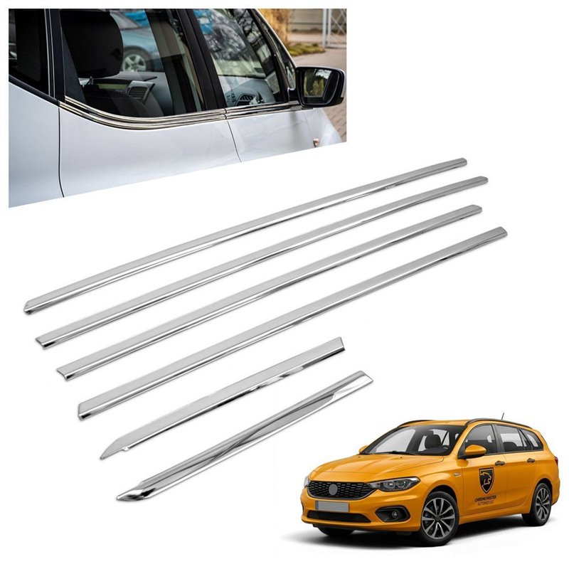 Lower side window trims for Fiat Egea Station Wagon II 356 2016- steel