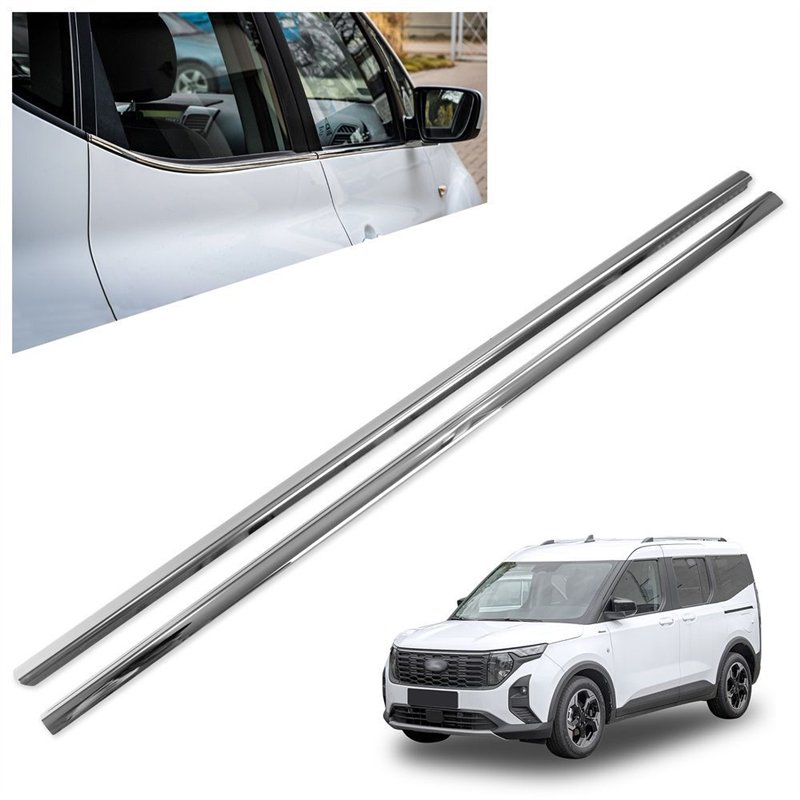 Listwy pod szyby boczne do Ford Tourneo Courier II 2023- | stal
