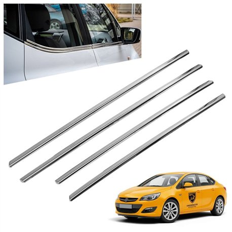 Listwy pod szyby boczne do Opel Astra Sedan J 4D 2012-2018 | stal