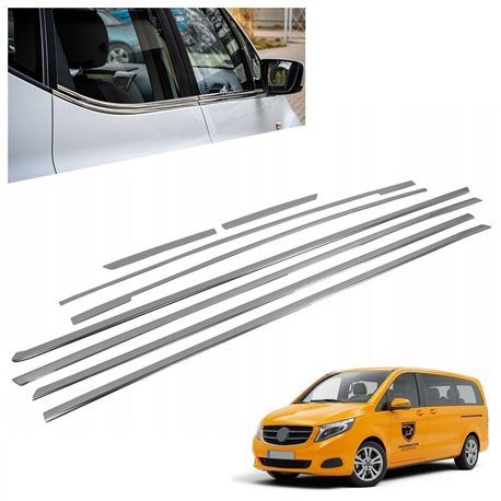 Listwy pod szyby boczne do Mercedes V-Klasa (W447) 2014- stal
