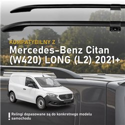Relingi dachowe dzielone Mercedes Citan W420 LONG 2021- Aluminium plastik