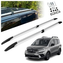 Split roof rails for Renault Kangoo III LONG 2021- | Solid Aluminum Plastic