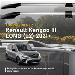 Split roof rails for Renault Kangoo III LONG 2021- | Solid Aluminum Plastic
