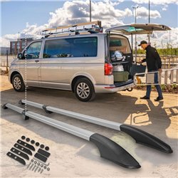 Split roof rails for Renault Kangoo III LONG 2021- | Solid Aluminum Plastic