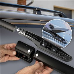 Split roof rails for Renault Kangoo III LONG 2021- | Solid Aluminum Plastic