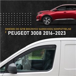 Side window deflectors for Peugeot 3008 II (P84) 2016-2023 | Plastic