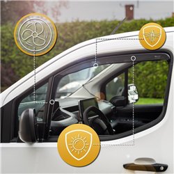 Front side window deflectors for Citroen Dispatch II (VF7) 2007-2016