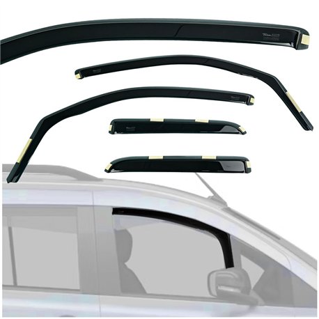 Side window deflectors for RAM 1500 II (DT) Quad Cab 4D 2019- | Plastic