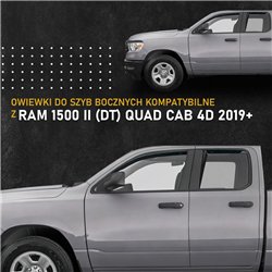 Side window deflectors for RAM 1500 II (DT) Quad Cab 4D 2019- | Plastic