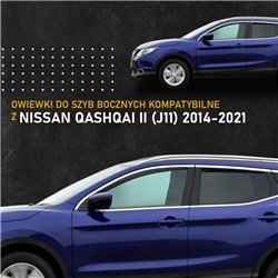 Side window deflectors for Nissan Qashqai II (J11) 2014-2021 | Plastic