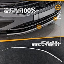Front bumper grille trim for Volkswagen VW Tiguan II FL 2020-2024 | steel