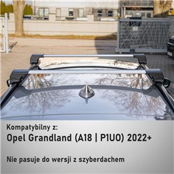 Roof rack for Opel Grandland I (A18 | P1UO) 2022- Elegance V2 Aluminum
