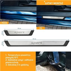 Universal sill trims for Opel Grandland I (A18 | P1UO) 2022- SPORT steel